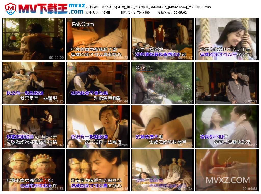 张宇-割心(MTV)_国语_流行歌曲_MA503667